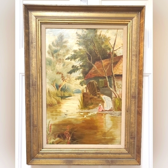 VINTAGE Oil on Canvas Painting - Picture 1 of 5